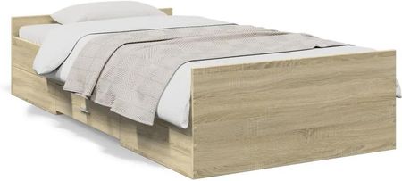 vidaXL Rama łóżka z szufladami dąb sonoma 90x200 cm (3280337)