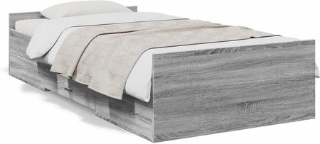 vidaXL Rama łóżka z szufladami szary dąb sonoma 90x200 cm (3280340)
