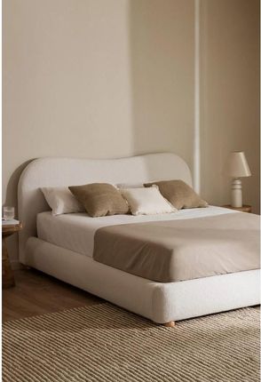 Łóżko do sypialni szenilowe białe 160x200 cm Camilly (21815)