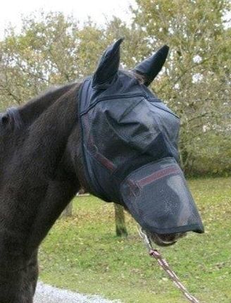 Covalliero Maska Przeciwowadowa Dla Konia Z Uszami I Nozdrzami Czarny Roz. Pony