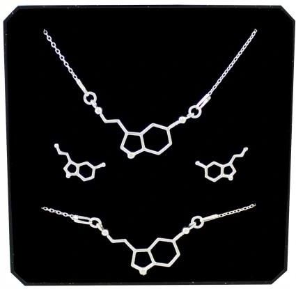 Mennica Bydgoska Komplet Biżuterii Srebrnej Na Prezent Serotonina Wzór Chemiczny 925