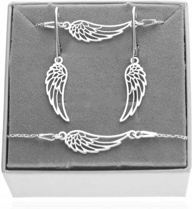 Lovrin Komplet Srebrny Biżuterii Skrzydło Skrzydła Skrzydełka Wings Celebrytka 925