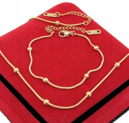 Ttm Xuping Komplet Biżuterii Stal Chirurgiczna Złoty 2 Cz Żmijki Kuleczki