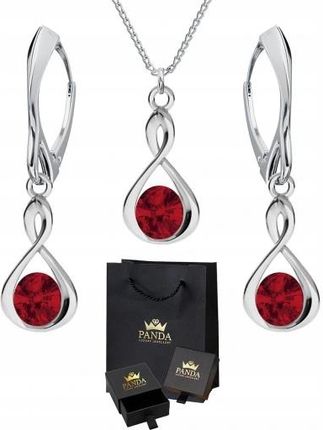 Komplet Biżuterii Srebrnej Infinity Zestaw Ślubnej Prezent Rocznica 925