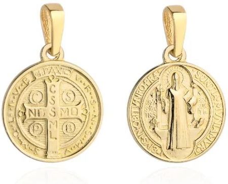 Biżuteria Gabor Złoty Medalik Święty Benedykt 585