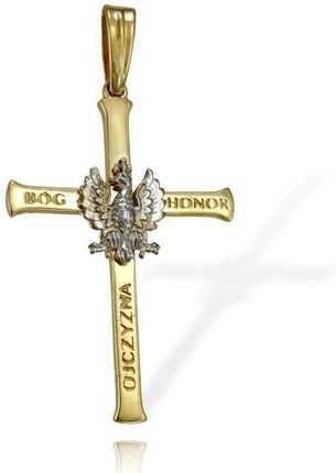 Norbisrebro Złoty Duży Krzyż Bóg Honor Ojczyzna Patriotyczny Próba 585