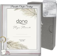 Dono Ramka Srebrna Pamiątka Chrztu Świętego Różowa Dla Dziewczynki Ds107Cr