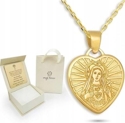 Verona Cudowny Złoty Medalik Łańcuszek Chrzest Komunia