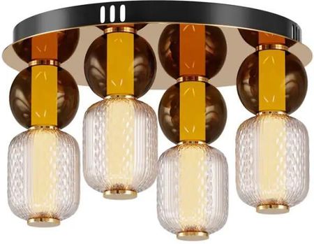 Maytoni Lampa Sufitowa Drop Mod273Cl-L60G3K Okrągła Styl Glamour Złota Koniak Przezroczysta Szklan (Mod273Cll60G3K)