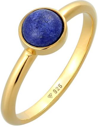 Elli Premium Damski Soliter Z Kamieniem Lapis Lazuli (Kamień Szlachetny) W Srebrze Próby 925 Sterling Silver Pierścionki