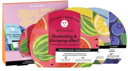 SEPHORA COLLECTION - Beauty Snack - 3 maski do twarzy — Kwas hialuronowy + Ekstrakty owocowe