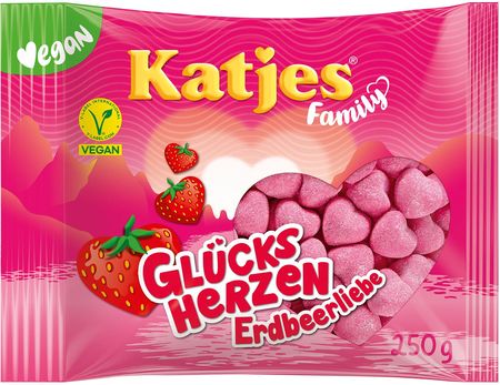 Katjes Fassin Gmbh + Co Kg Erdbeerliebe Piankowe Serduszka Cukrowe 250g