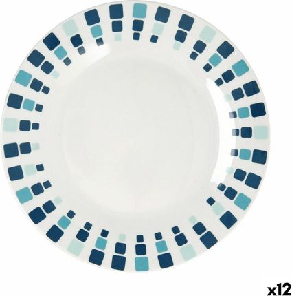 Quid Płaski Talerz Simetric Niebieski Ceramika 23Cm 12Szt. (S2711240)