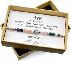 Bransoletka Znak Zodiaku Byk Naturalne Kamienie Zodiak