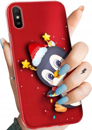 Etui Do Xiaomi Redmi 9A Święta Christmas Mikołaj Pingwin Obudowa Case