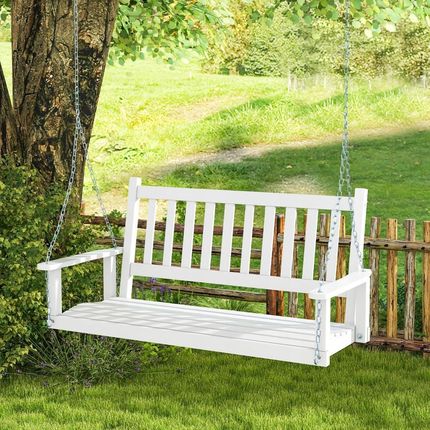 Costway Drewniana Huśtawka Ogrodowa 136x67x63Cm Np11445Wh - zdjęcie 6