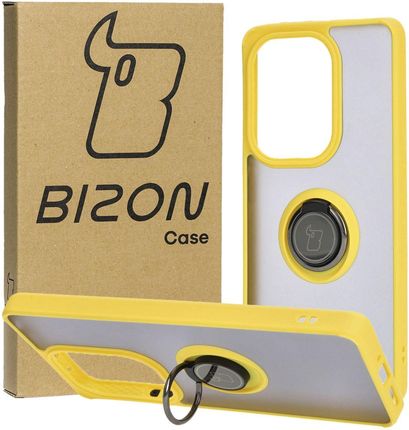 Etui Bizon Case Hybrid Ring Do Xiaomi Redmi Note 13 Pro 4G Poco M6 Pro 4G Żółte