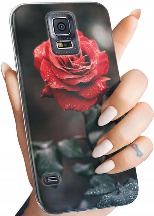 Etui Do Samsung Galaxy S5 S5 Neo Róża Z Różą Rose Obudowa Pokrowiec