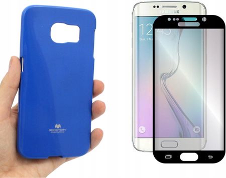 Etui Do Samsung G925 Galaxy S6 Edge Futerał Mercury Jelly Niebieski I Szkło