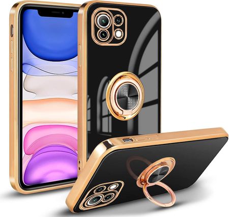 Etui Do Xiaomi Mi 11 Lite Glamour Ring Silikon Ochrona Aparatu Case Szkło