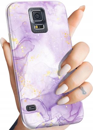 Etui Do Samsung Galaxy S5 S5 Neo Fioletowe Fiolet Kształty Obudowa