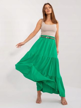 Spódnica maxi z falbaną letnia zielona Italy Moda