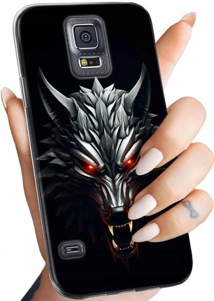 Etui Do Samsung Galaxy S5 S5 Neo Wiedźmin Witcher Biały Wilk Case