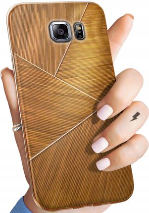Etui Do Samsung Galaxy S6 Edge Brązowe Drewniane Brown Obudowa Case