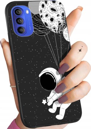 Etui Matowe Do Motorola Moto G51 5G Kosmos Księżyc Gwiazdy Obudowa