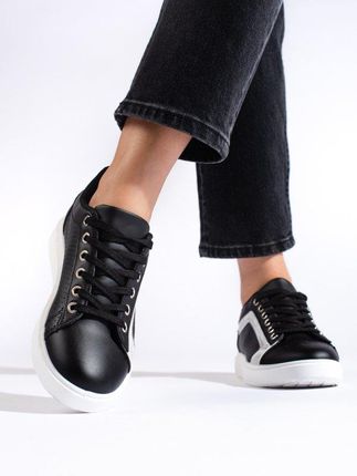Klasyczne wygodne damskie buty sportowe czarne 36
