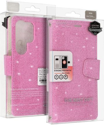 Liavec Glitter Magsafe Book Case Do Samsung Galaxy S24 Różowy
