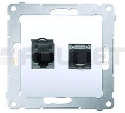 Zdjęcie Kontakt Simon Gniazdo Komputerowe Podwójne Rj45 Kategoria 6 Ekranowane z Przesłoną Przeciwkurzową Simon 54 Premium (D62E.01/43) - Będzin