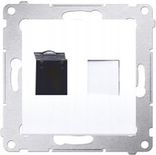 Kontakt-Simon 54 Premium Gniazdo Komputerowe Pojedyncze Rj45 Kategoria 6 z Przesłoną Przeciwkurzową D61.01/11