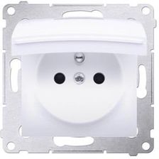 Gniazdo elektryczne Kontakt-Simon 54 Premium Gniazdo Bryzgoszczelne IP44 Z Przesłonami Bez Uszczelki Moduł Białe DGZ1BUZ.01/11 - zdjęcie 1