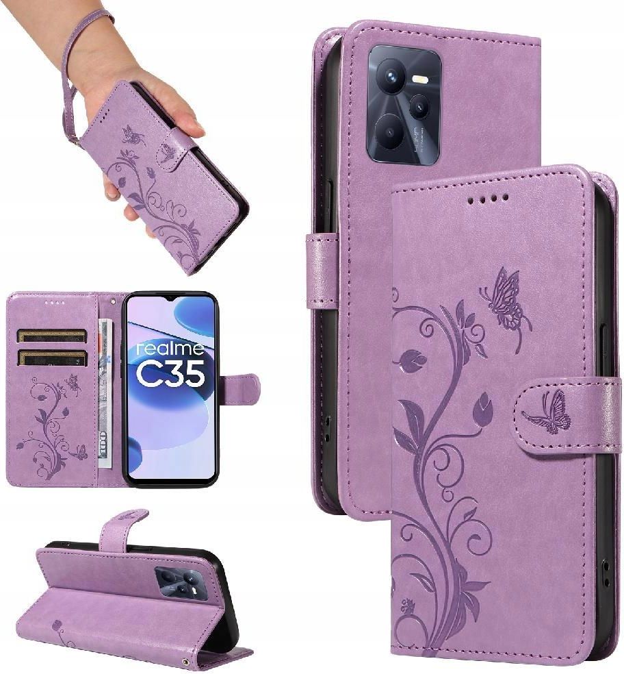 TingYR Cover per Realme C35, Supporto Anello Rotante a 360 Gradi, Cover Telefono Antiurto in TPU/PC, Custodia per Realme C35.(Rosso