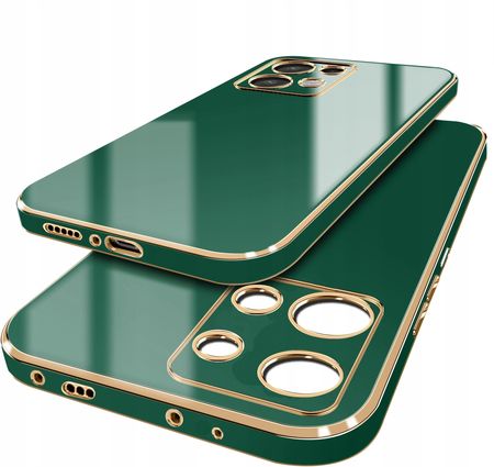 Etui Do Xiaomi Redmi Note 13 4G Glamour Luxury Gold Case Szkło Szybka 9H