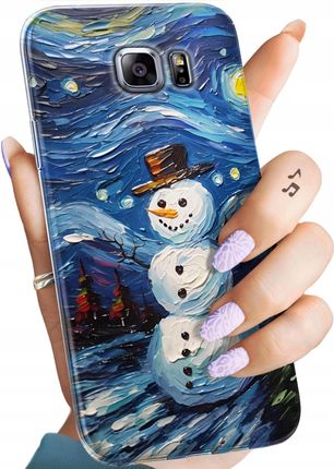 Etui Do Samsung Galaxy S6 Edge Bałwan Zima Śnieg Obudowa Pokrowiec