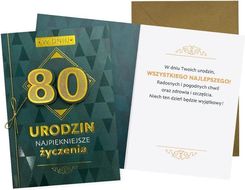 Zdjęcie Kukartka Karnet B6 Urodziny 80 Męskie - Gniezno