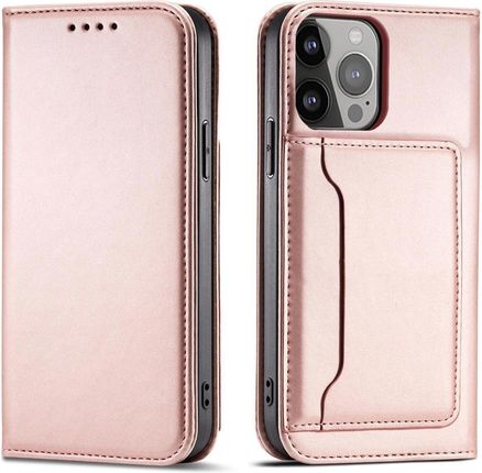 Magnet Card Case Etui Samsung Galaxy S23 Ultra Pokrowiec Z Klapką Portfel Podstawka Różowe