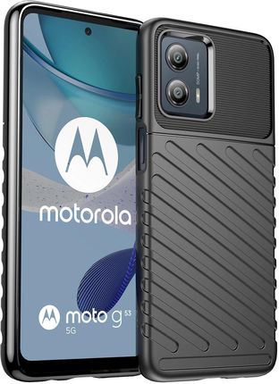 Thunder Case Etui Motorola Moto G53 Silikonowy Pancerny Pokrowiec Czarne