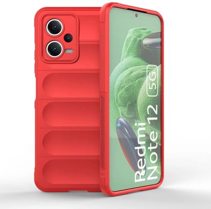 Magic Shield Case Etui Do Xiaomi Redmi Note 12 5G Poco X5 5G Elastyczny Pancerny Pokrowiec Czerwon