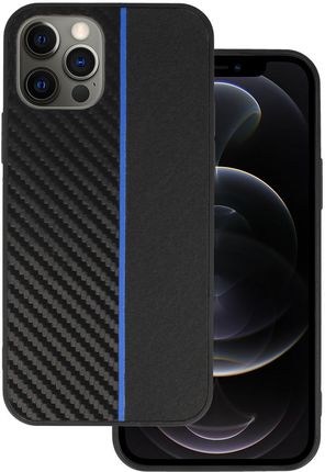 Tel Protect Carbon Case Do Iphone 12 Pro Max Czarny Z Niebieskim Paskiem