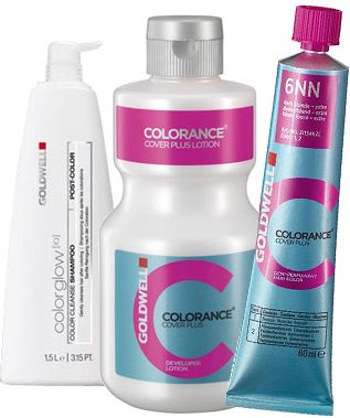 Goldwell Colorance Cover Plus zestaw do koloryzacji półtrwałej: krem koloryzujący Colorance Cover Plus + oksydant 120 ml + szampon post color 25 ml