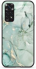 Etui Szklane Xiaomi Redmi Note 11 Marmur Pistacja Golden