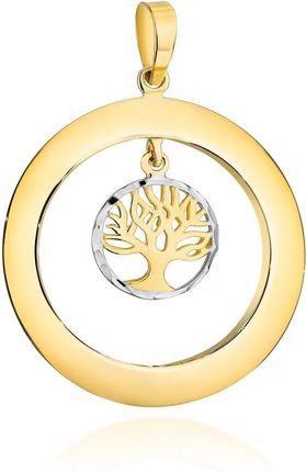 Biżuteria Gabor Złota Zawieszka Drzewko Szczęścia W Kole Z Białego 585