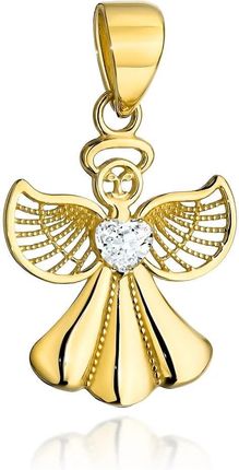 Biżuteria Gabor Złota Zawieszka Aniołek Z Serduszkiem 585