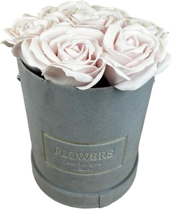 Amtii Kwiaty Mydlane Flowerbox Szary Okrągły Róże Mydlane M (10015M6)