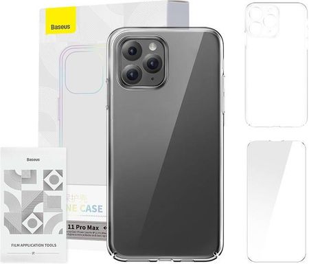 Baseus Etui Crystal Series Clear Do Iphone 11 Pro Max Szkło Hartowane Zestaw Czyszczący