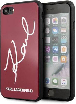Karl Lagerfeld Klhci8Dlksre Iphone 7 8 Se 2020 Czerwony Red Hard Case Signature Glitter
