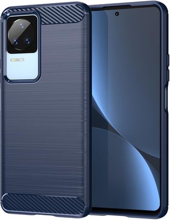Xiaomi Carbon Case Etui Poco F4 5G Elastyczny Silikonowy Karbonowy Pokrowiec Niebieskie